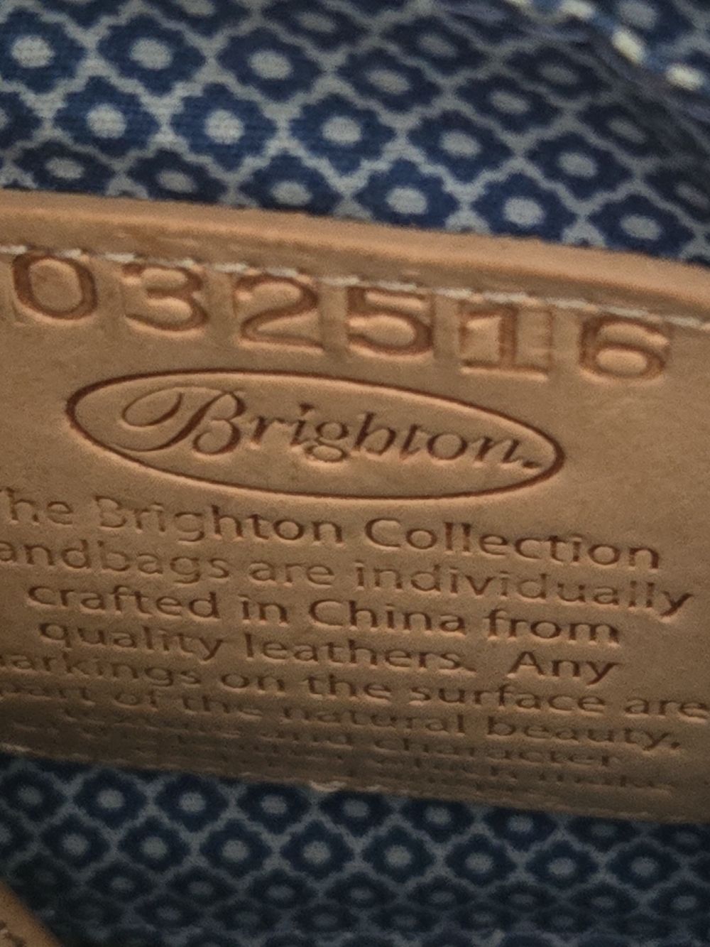 Brighton Blue and Tan Floral Burst Canvas Tote - Picture 13 of 13